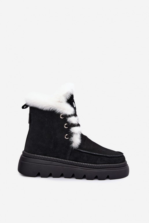 bottes de neige pour femmes en daim synthétique Lee Cooper LCJ-25-01-3737 couleur noire