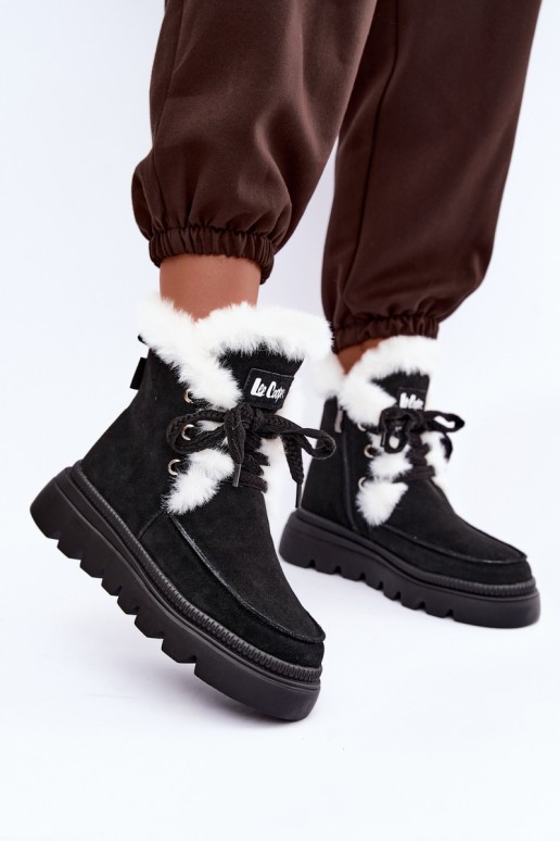 dames sneeuwlaarzen van faux suede Lee Cooper LCJ-25-01-3737 in zwart