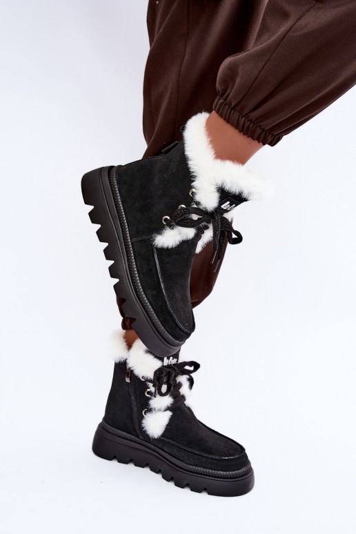 dames sneeuwlaarzen van faux suede Lee Cooper LCJ-25-01-3737 in zwart