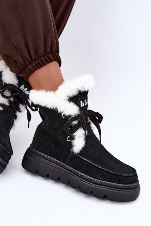 dames sneeuwlaarzen van faux suede Lee Cooper LCJ-25-01-3737 in zwart