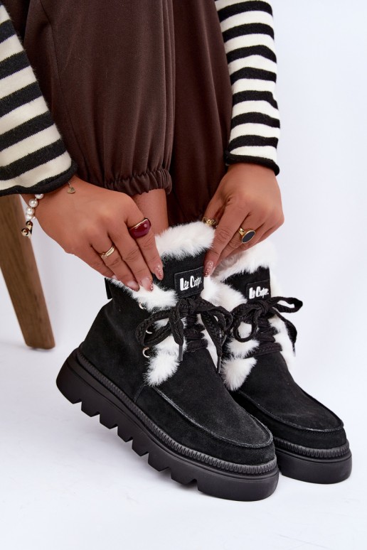 dames sneeuwlaarzen van faux suede Lee Cooper LCJ-25-01-3737 in zwart