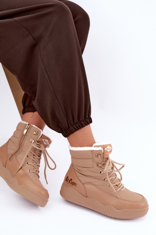 bottes de neige à lacets Lee Cooper LCJ-44-4565 couleur marron