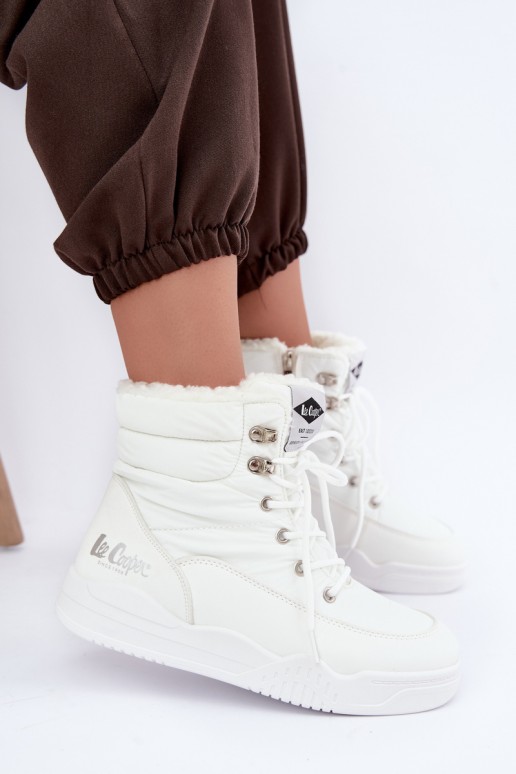 bottes de neige à lacets Lee Cooper LCJ-44-4563 couleur blanche