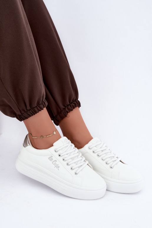 baskets à plateforme Lee Cooper LCJ-26-44-4561 couleur blanche