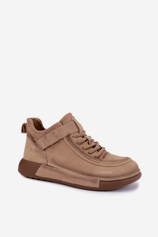 gefütterte Stiefeletten aus natürlichem Leder Lee Cooper LCJ-26-19-4603 in Chaki-Farbe