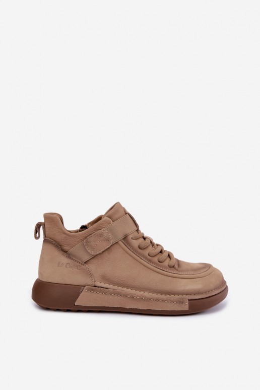 gefütterte Stiefeletten aus natürlichem Leder Lee Cooper LCJ-26-19-4603 in Chaki-Farbe