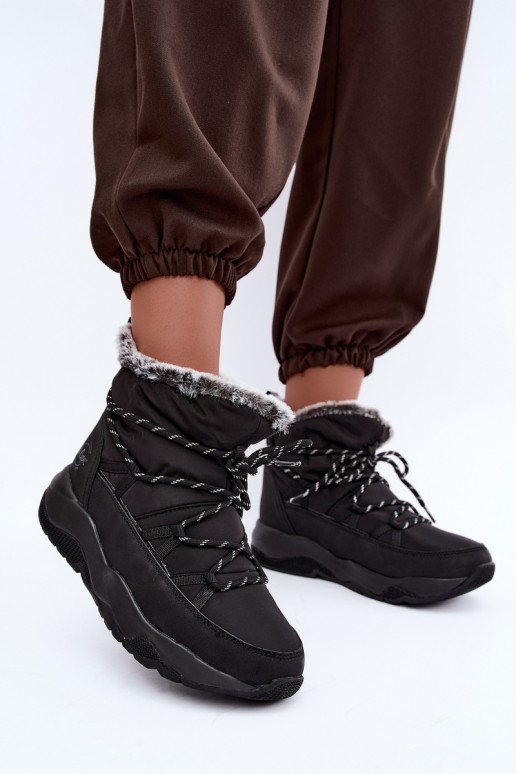 slip-on Schneestiefel mit stilvollen Details Lee Cooper LCJ-24-03-3063 in schwarzer Farbe