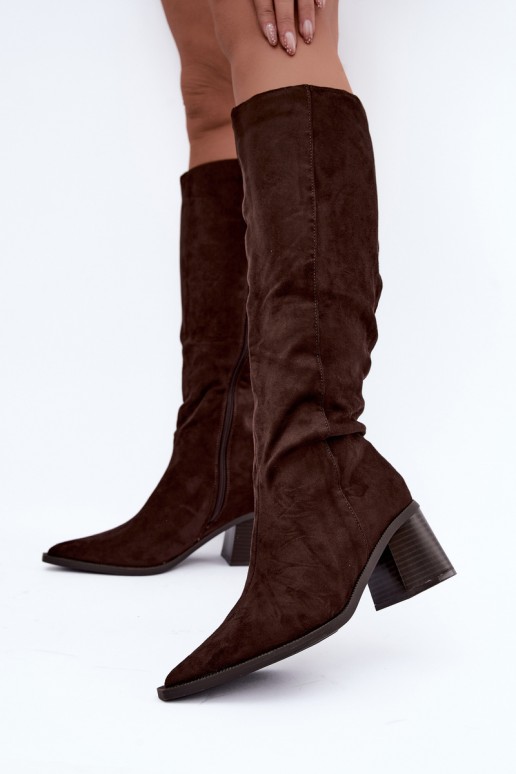 Bottes hautes chaudes en chocolat Isenna