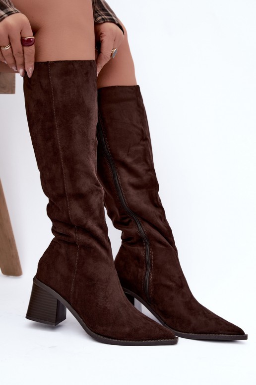 Bottes hautes chaudes en chocolat Isenna