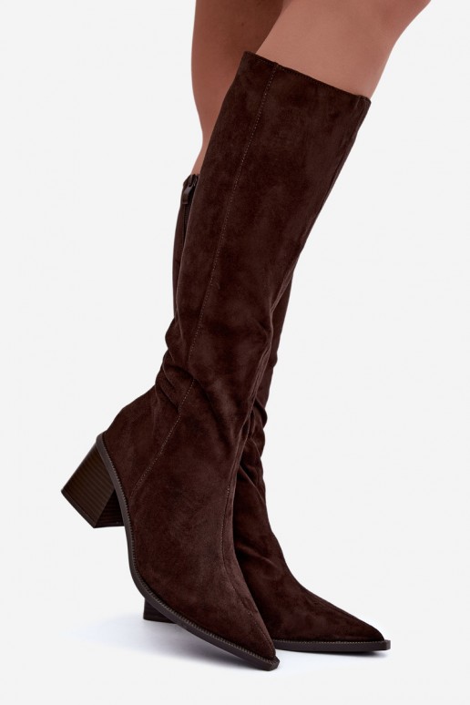 Bottes hautes chaudes en chocolat Isenna
