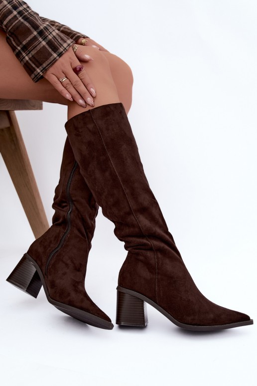 Bottes hautes chaudes en chocolat Isenna