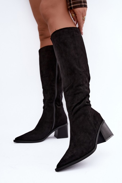 Bottes hautes chaudes en noir Isenna