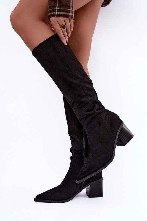 Bottes hautes chaudes en noir Isenna