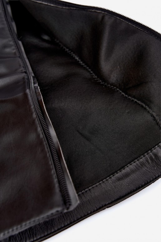 bottes hautes avec tige lacée et lacets décoratifs en couleur noire Pamina