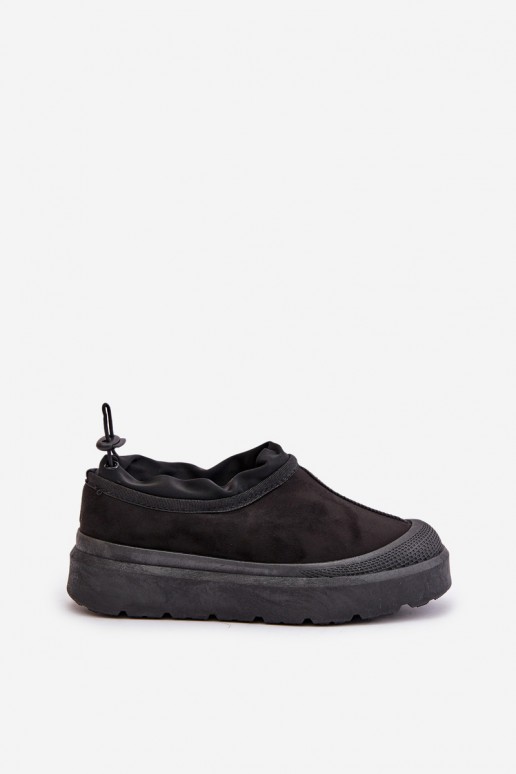 Bottes de neige noires pour femmes avec plateforme et tige basse Izamine
