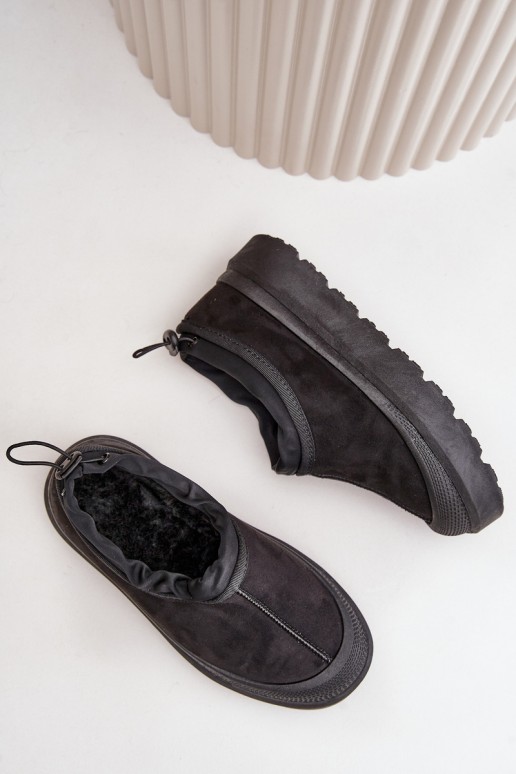 Bottes de neige noires pour femmes avec plateforme et tige basse Izamine