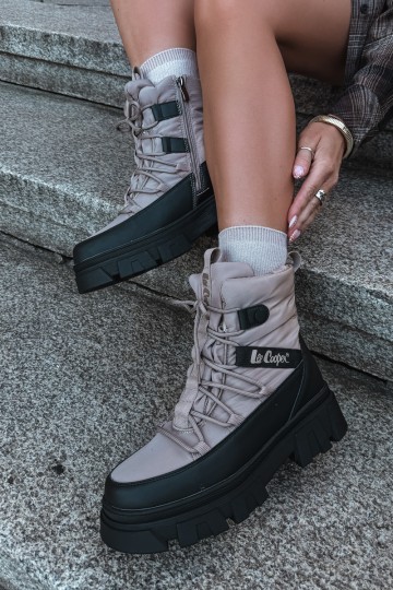 Beige dames sneeuwlaarzen Lee Cooper LCJ-24-47-3143