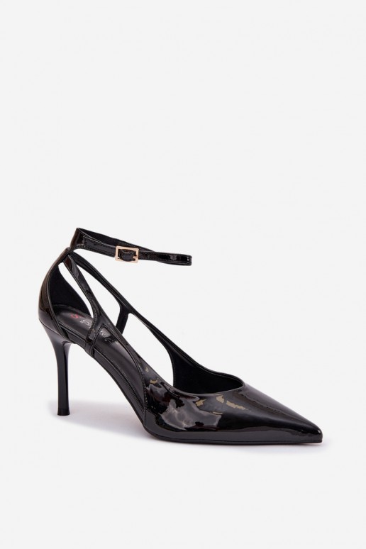 Escarpins noirs en faux cuir avec effet verni Fionnel