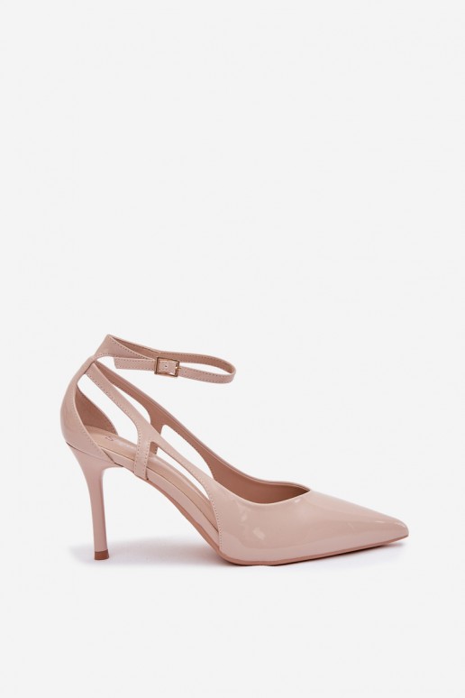 Escarpins beiges en faux cuir avec effet verni Fionnel