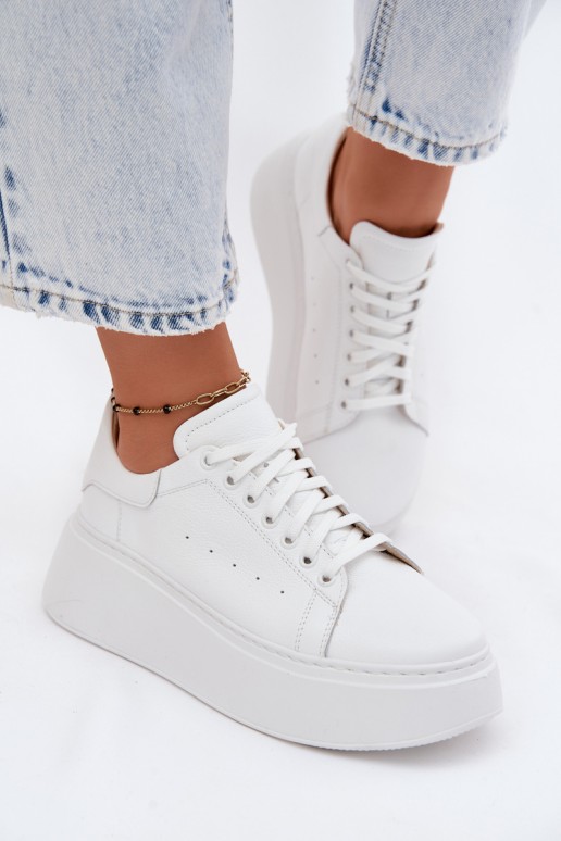 Witte dames sneakers met platform Zazoo N408S2