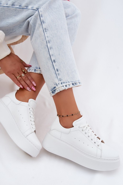 Witte dames sneakers met platform Zazoo N408S2