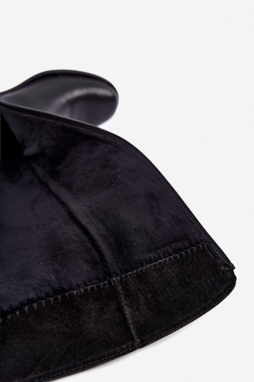 Warmes Leder-Kniehohe Stiefel mit dekorierten Absätzen Sergio Leone KZ-13 schwarz