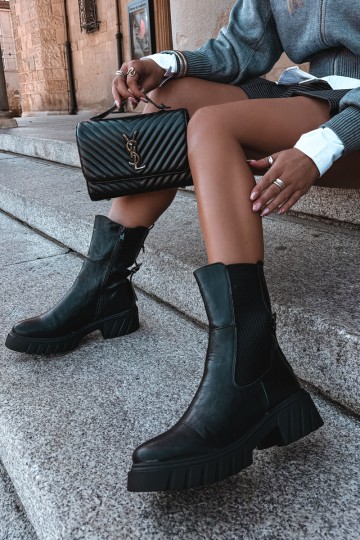 Bottines pour femmes stylées et chaudes en noir
