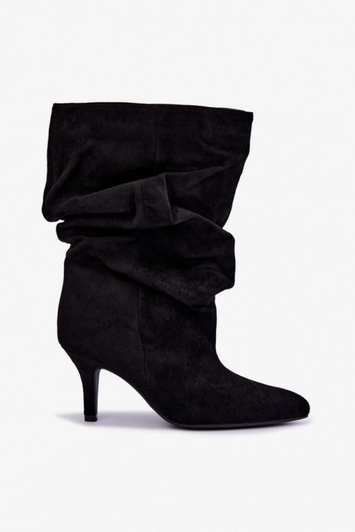 Bottines Slouchy à enfiler avec talons en noir Falisette
