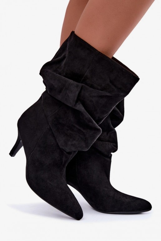 Bottines Slouchy à enfiler avec talons en noir Falisette