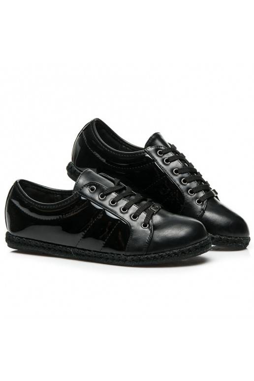 Lackierte Sportschuhe mit Espadrille-Sohle Q53-1B