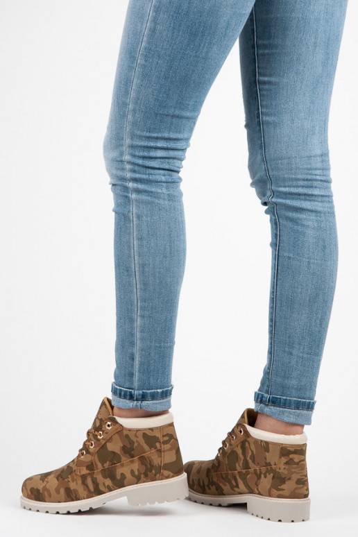 Camouflage-Öko-Lederstiefel, Modell „TIMBER“, von IDEAL W-3056C  - 3