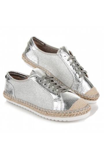 Textiele grijze en zilveren espadrilles HSYFA11S