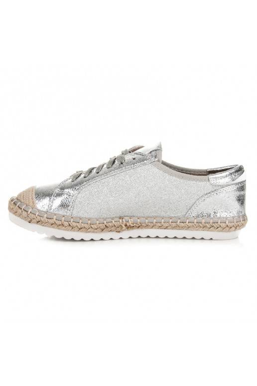 Textiele grijze en zilveren espadrilles HSYFA11S