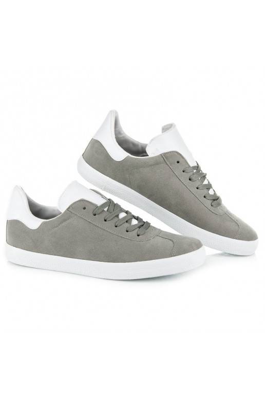 Vrijetijdsschoenen voor heren in grijze en witte kleuren 85-158G  - 2 Vrijetijdsschoenen voor heren in grijze en witte kleuren 85-158G  - 2