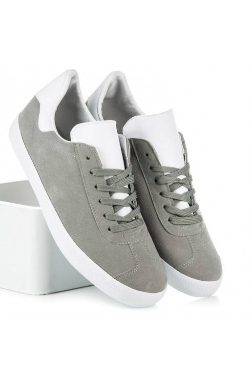 Vrijetijdsschoenen voor heren in grijze en witte kleuren 85-158G  - 1 Vrijetijdsschoenen voor heren in grijze en witte kleuren 85-158G  - 1