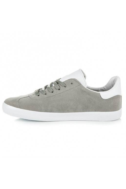 Vrijetijdsschoenen voor heren in grijze en witte kleuren 85-158G  - 5 Vrijetijdsschoenen voor heren in grijze en witte kleuren 85-158G  - 5