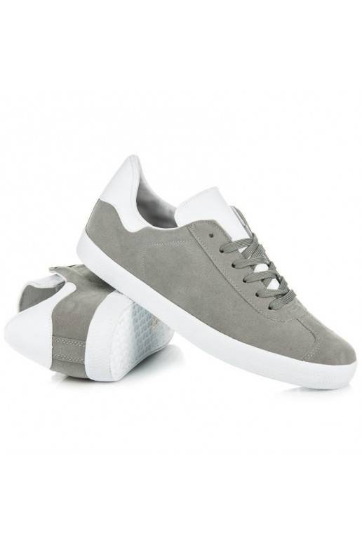 Vrijetijdsschoenen voor heren in grijze en witte kleuren 85-158G  - 6 Vrijetijdsschoenen voor heren in grijze en witte kleuren 85-158G  - 6