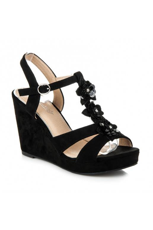 Stijlvolle zwarte platformsandalen B501B  - 1