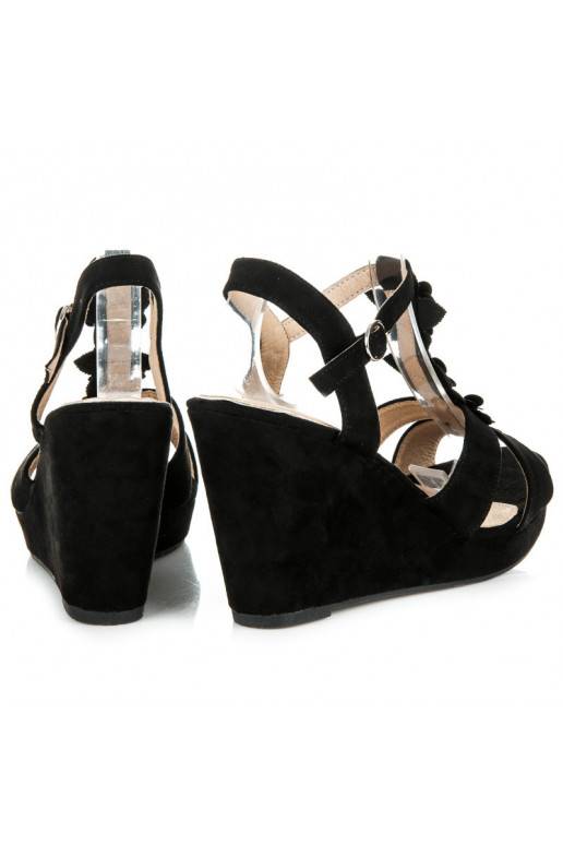 Stylische schwarze Plateausandalen B501B  - 3