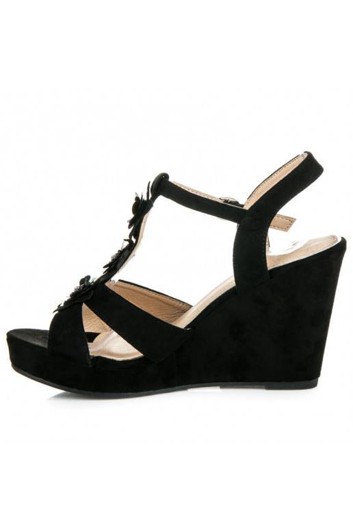 Stylische schwarze Plateausandalen B501B  - 4