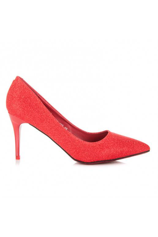 Glänzende festliche rote High Heels LEI-139R  - 2