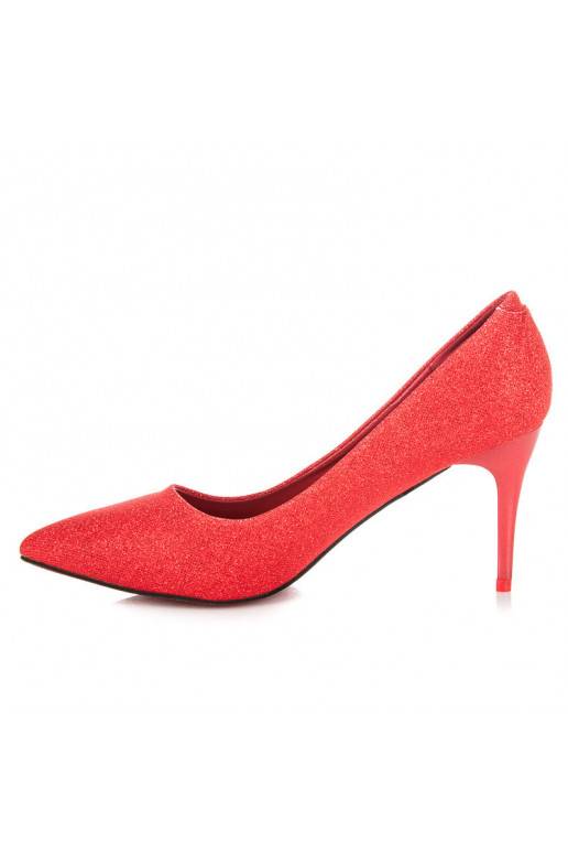 Glänzende festliche rote High Heels LEI-139R  - 5