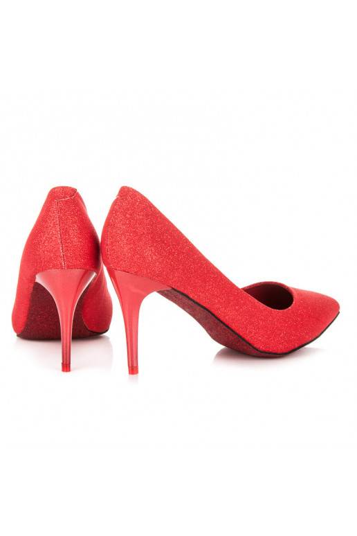 Glanzende feestelijke rode hoge hakken LEI-139R  - 6