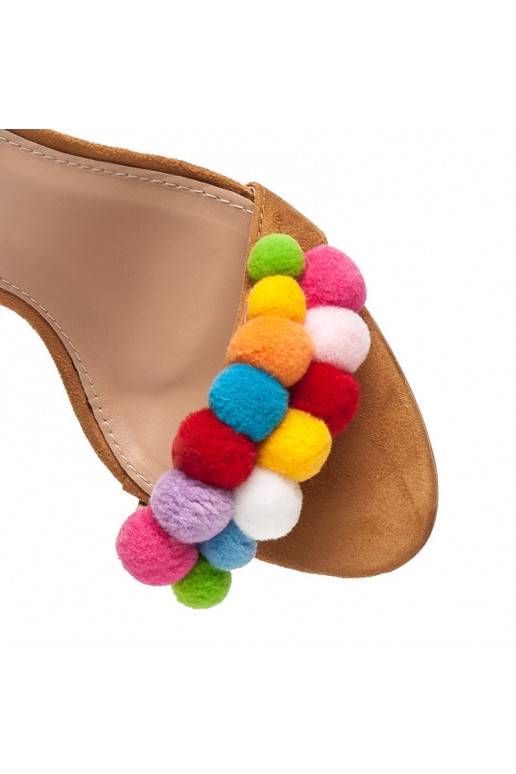 Bruine Sergio Todzi sandalen met gekleurde details L977C  - 2