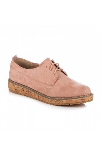 Roze halfschoenen VICES met kurken zolen 7152-20P 2
