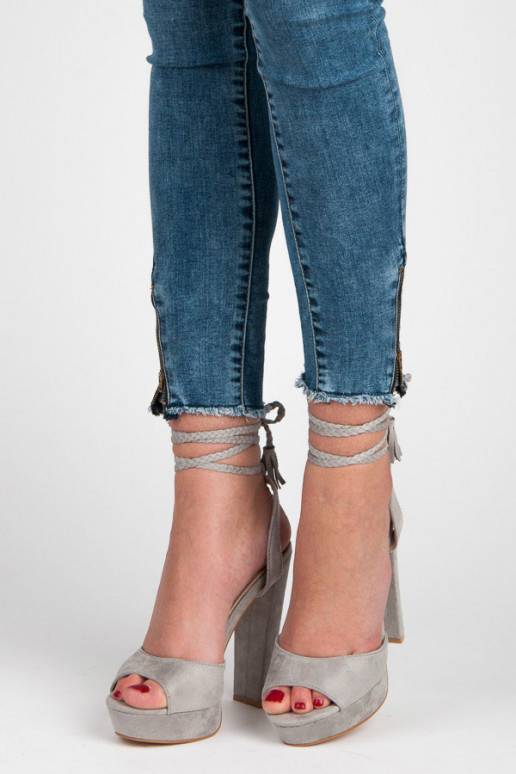 Graue Sandaletten von VICES mit Bohemian-Details 1233-5G  - 4