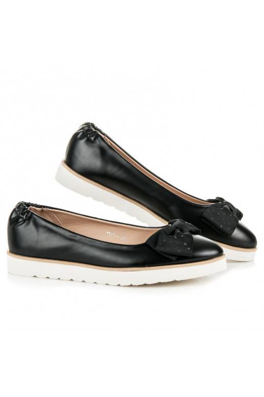 Schwarze VICES Ballerinas mit dekorierten Schleifen 1157-1B
