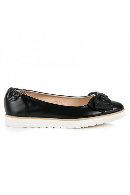 Zwarte VICES ballerina's met versierde linten 1157-1B  - 2