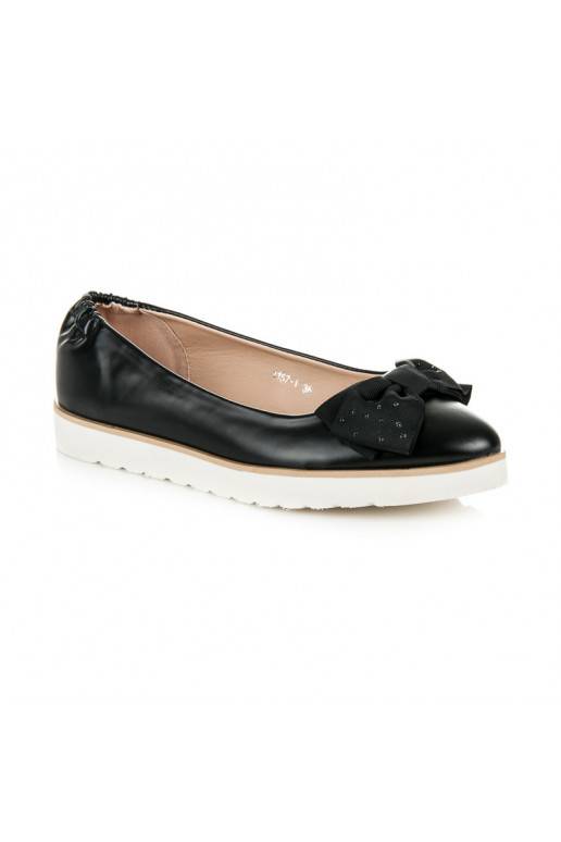 Ballerines noires VICES avec des nœuds décorés 1157-1B
