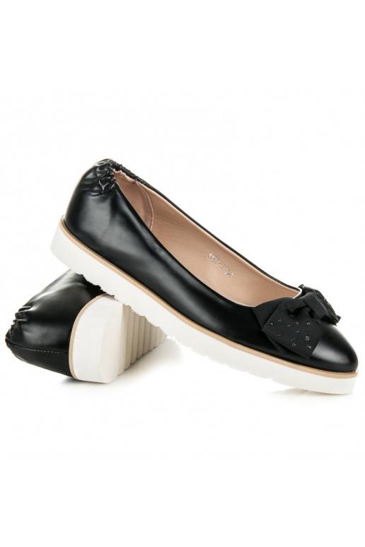 Ballerines noires VICES avec des nœuds décorés 1157-1B